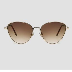 Women's Tortoise Shell Print Metal Cateye Sunglasses - Universal Thread™ Gold